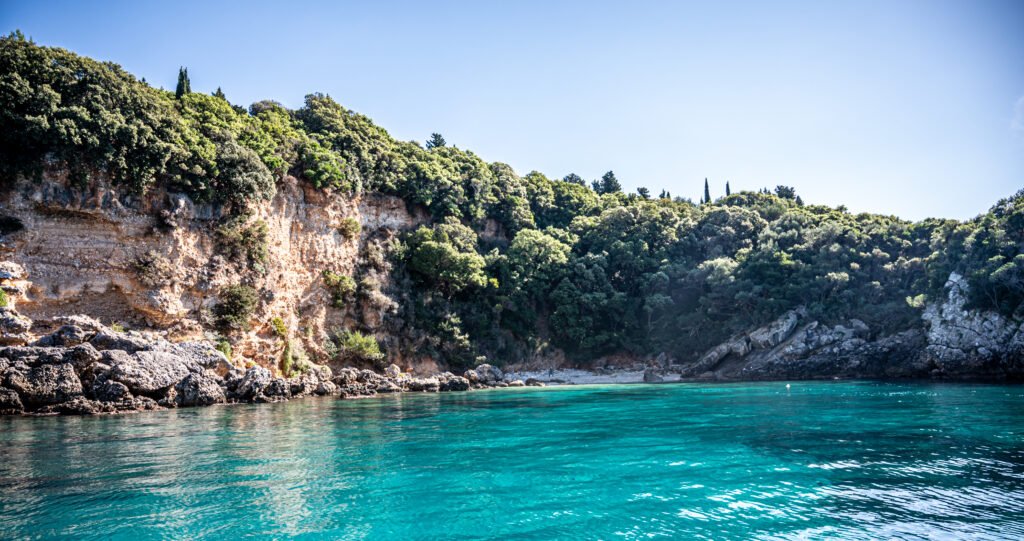 Perfect snorkeling spots in Northwest Corfu accessible only by boat